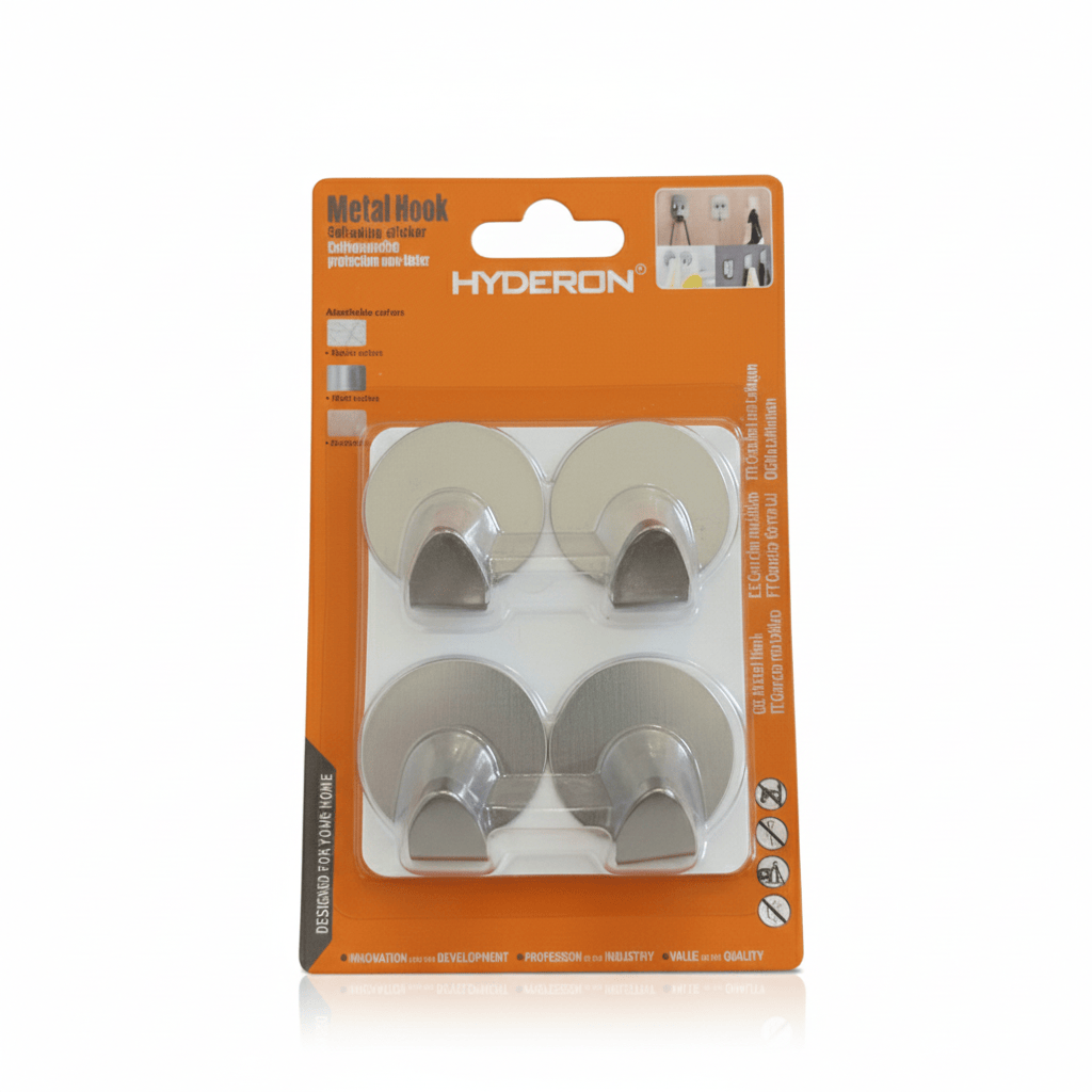 Alpha 55 Set de 4 crochets adhésifs en métal inox