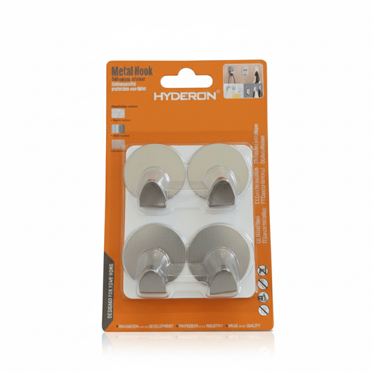 Alpha 55 Set de 4 crochets adhésifs en métal inox