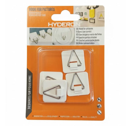 Alpha 55 Set de 4 crochets adhésifs plastique blanc cadre