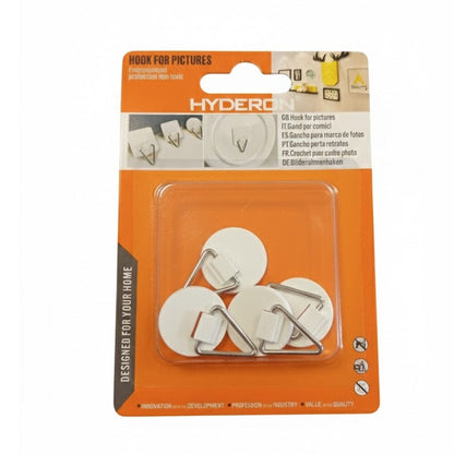 Alpha 55 Set de 4 crochets adhésifs plastique blanc cadre