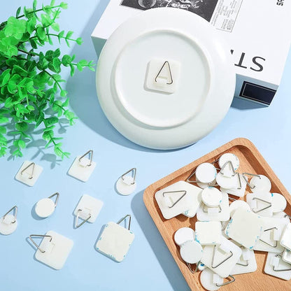 Alpha 55 Set de 4 crochets adhésifs plastique blanc cadre