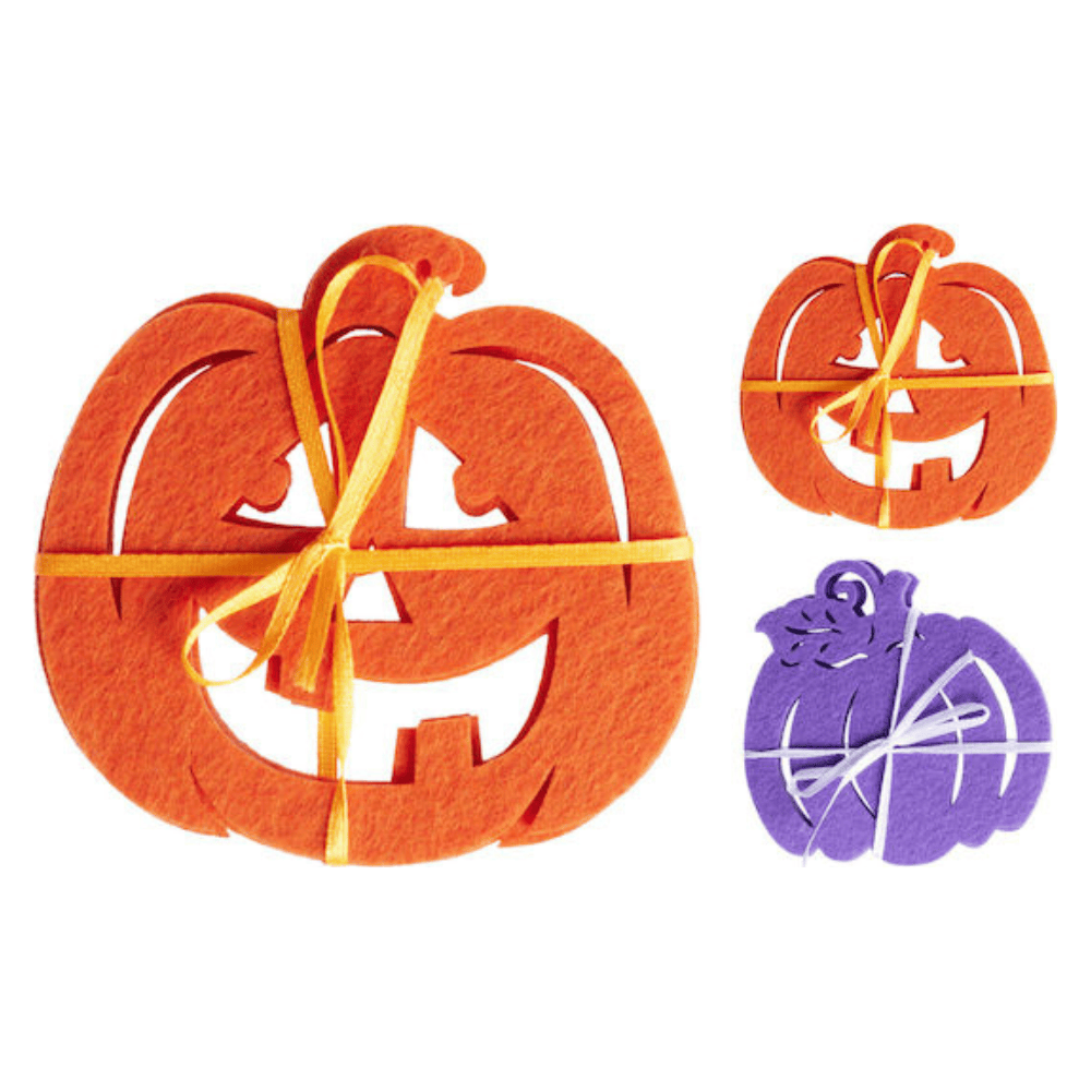 Alpha 55 Set de 4 Dessous de Verre Citrouille Halloween