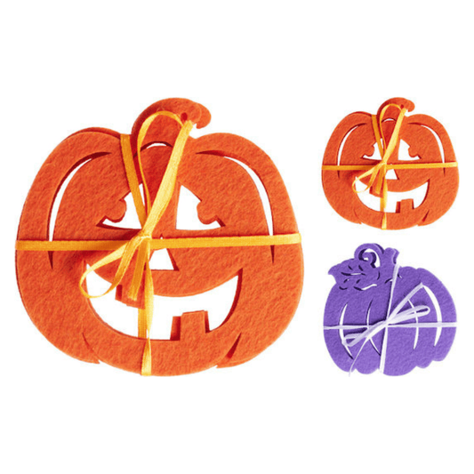 Alpha 55 Set de 4 Dessous de Verre Citrouille Halloween