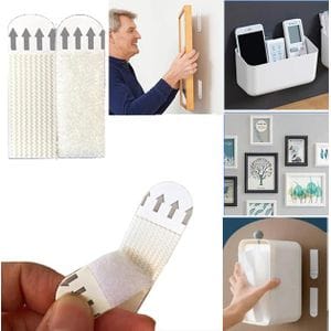 Alpha 55 Set de 4 languettes Velcro de fixation blanches