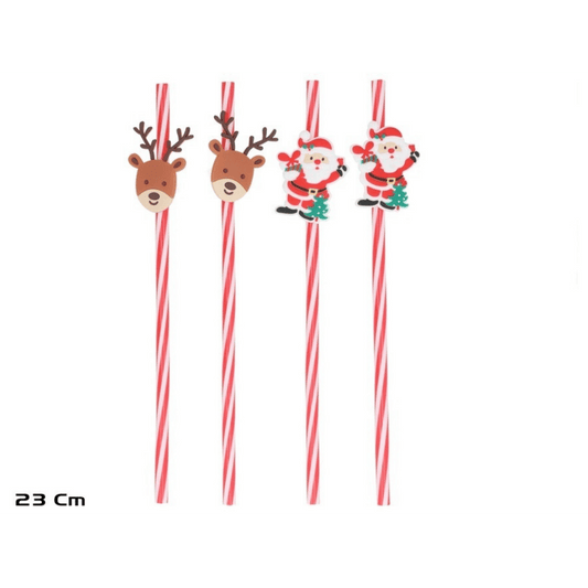 Alpha 55 Set de 4 pailles avec figurines – Accessoire ludique et festif