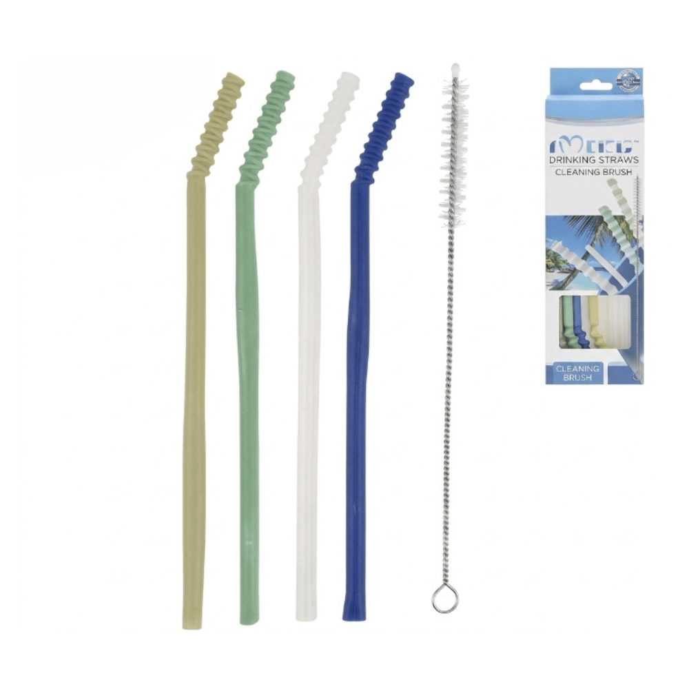 Alpha 55 Set de 4 pailles courbées avec goupillon