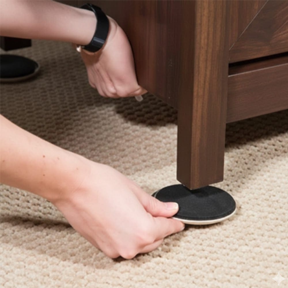 Alpha 55 Set de 4 patins de déplacement meuble en plastique