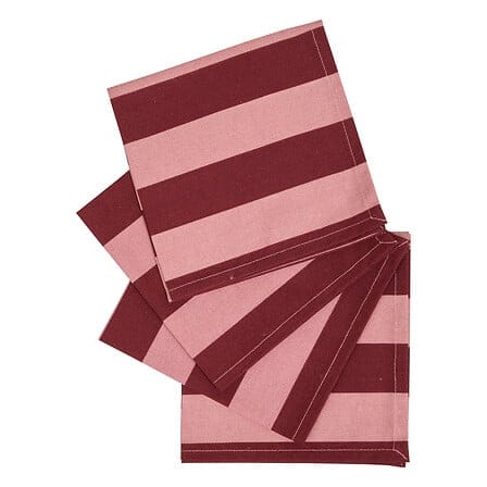 Alpha 55 Set de 4 Serviettes de Table Coton CHÉRIE – Rouge Carmin