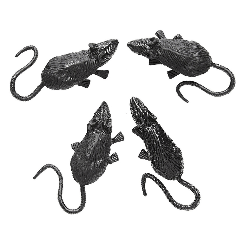 Alpha 55 Set de 4 Souris 9 cm – Décoration Halloween