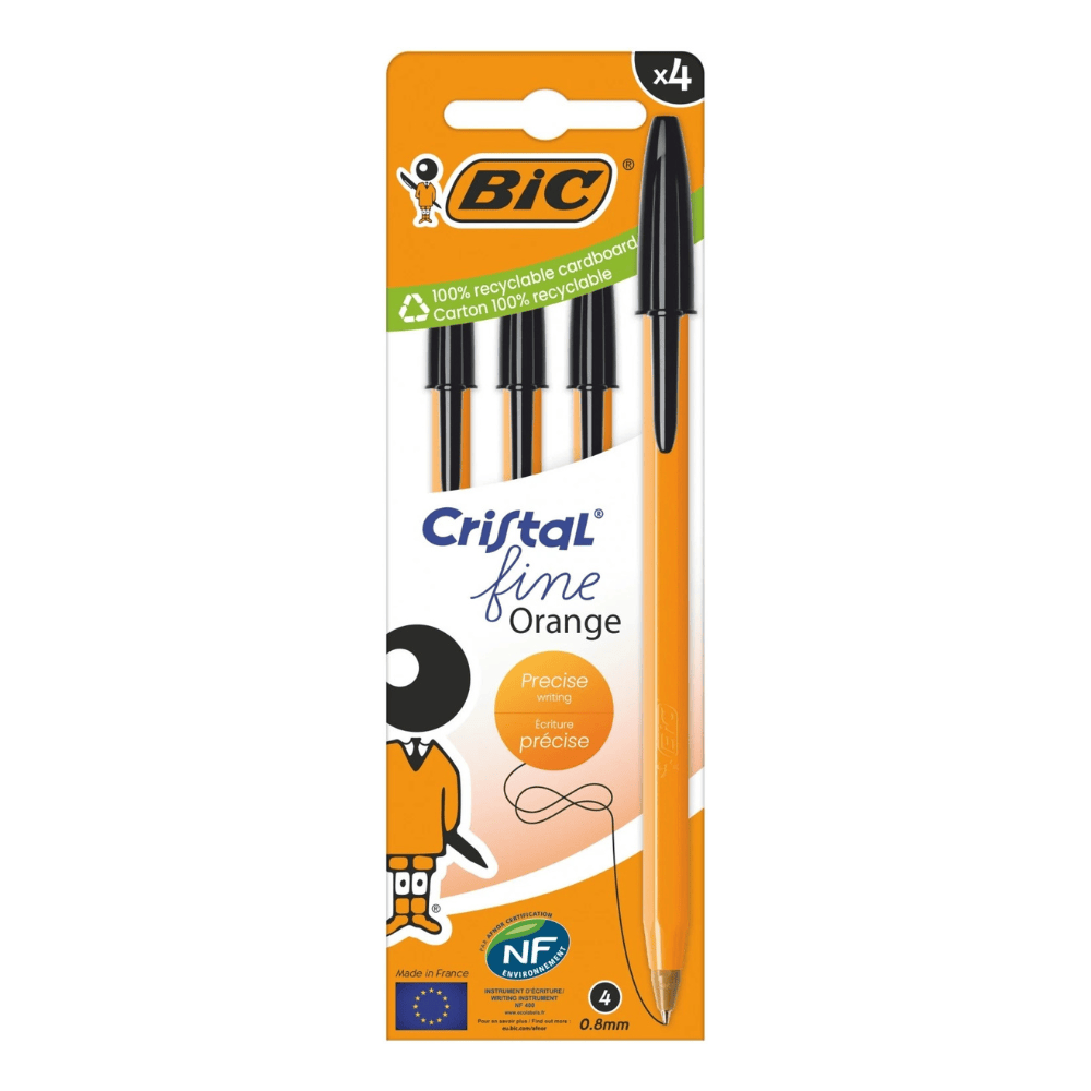 Alpha 55 Set de 4 Stylos BIC Orange Original Noir