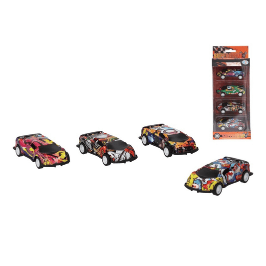 Alpha 55 Set de 4 voitures graffiti – Miniatures stylées