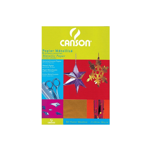 Alpha 55 set de 5 feuilles en Papier metallise canson avec pochette