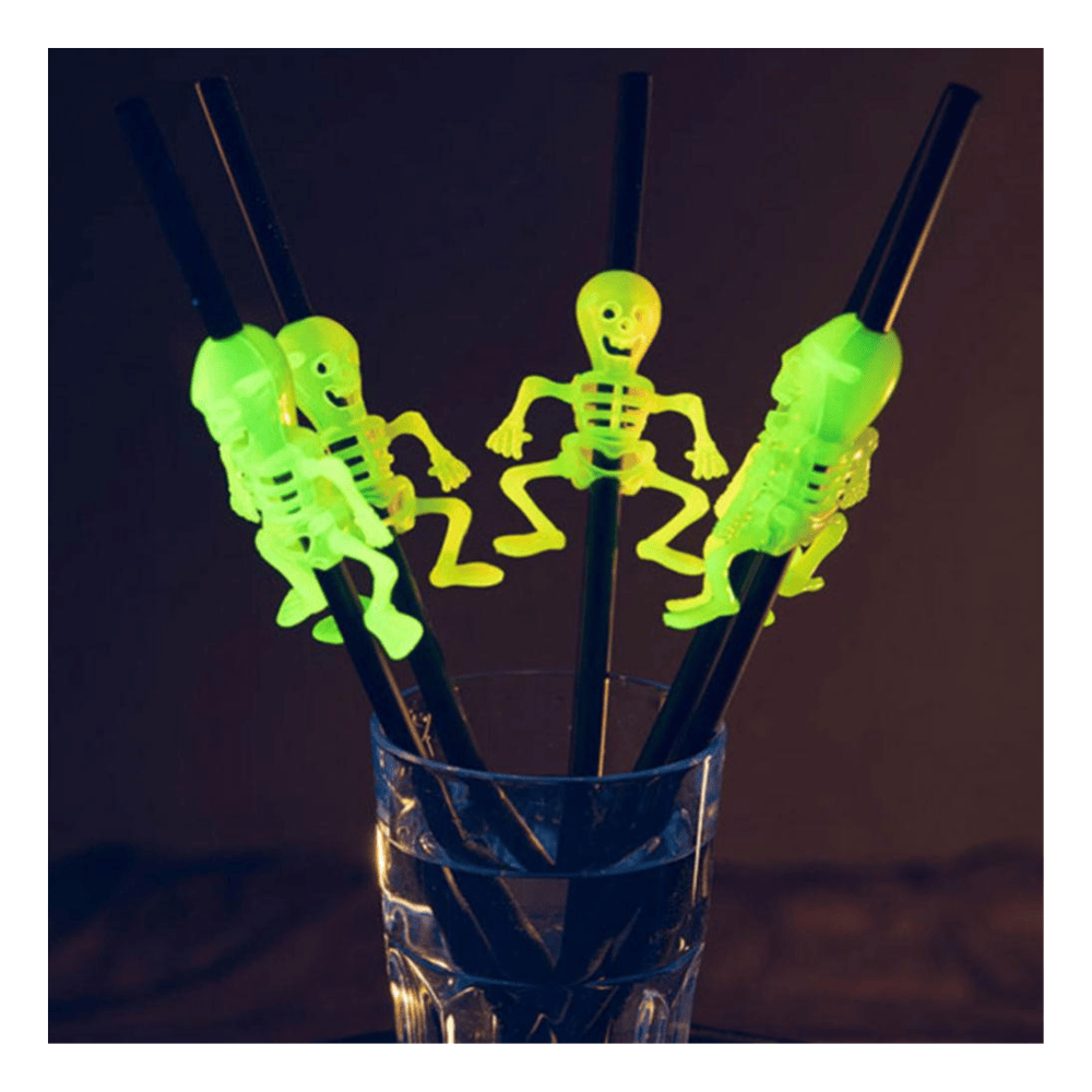 Alpha 55 Set de 5 Pailles Squelette GID Halloween