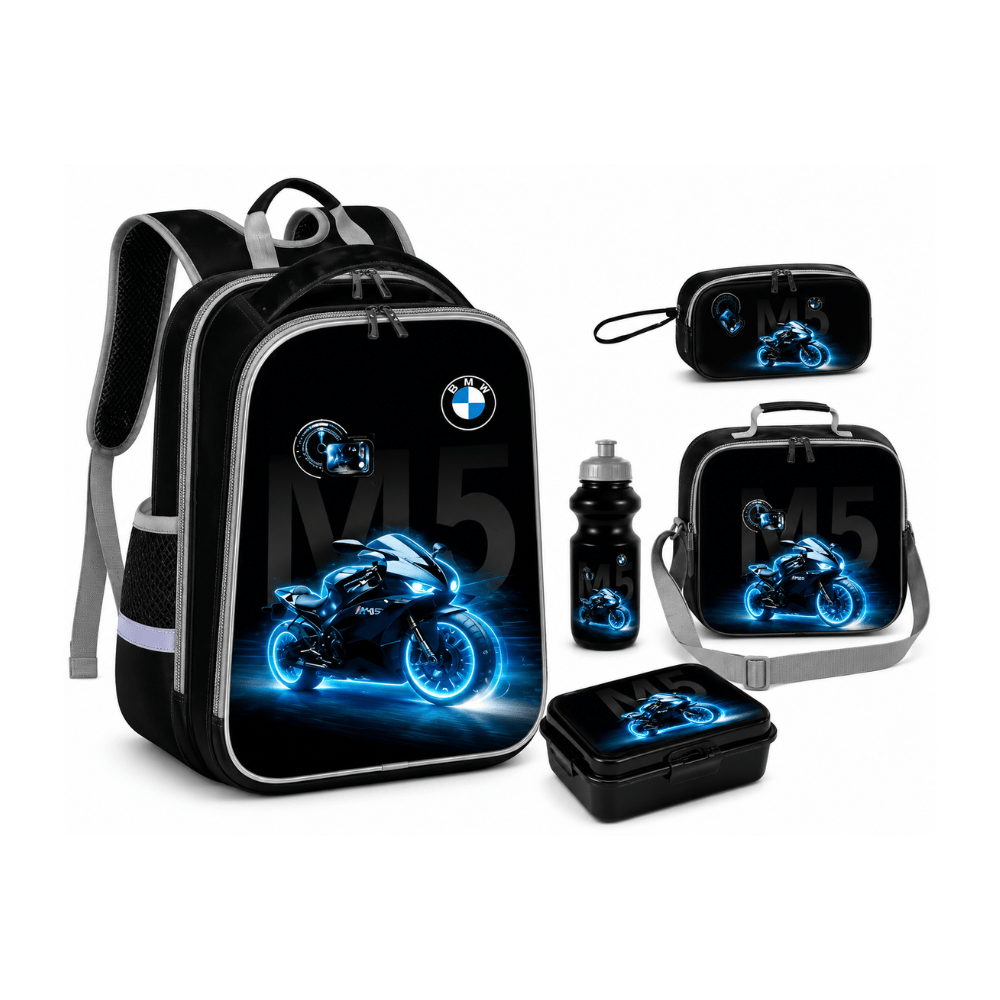 Alpha 55 Set de 5 Pièces Sac à Dos 15" Motif Moto BMW