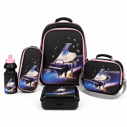 Alpha 55 Set de 5 Pièces Sac à Dos 15" Motif Piano