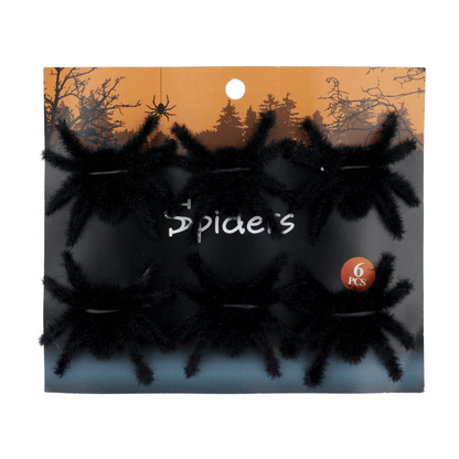 Alpha 55 Set de 6 Araignées Poilues 7 cm – Déco Halloween