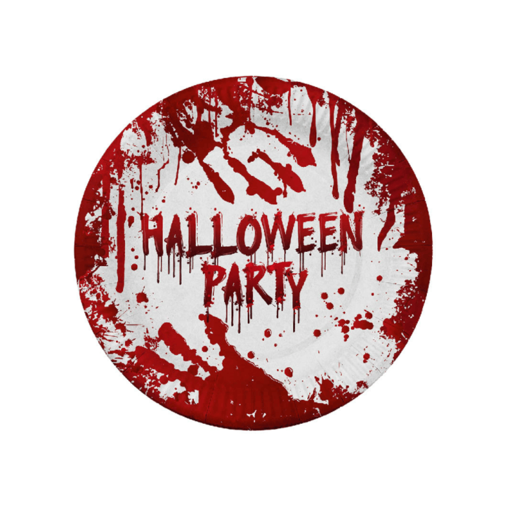 Alpha 55 Set de 6 Assiettes Effet Sang 23 cm Halloween
