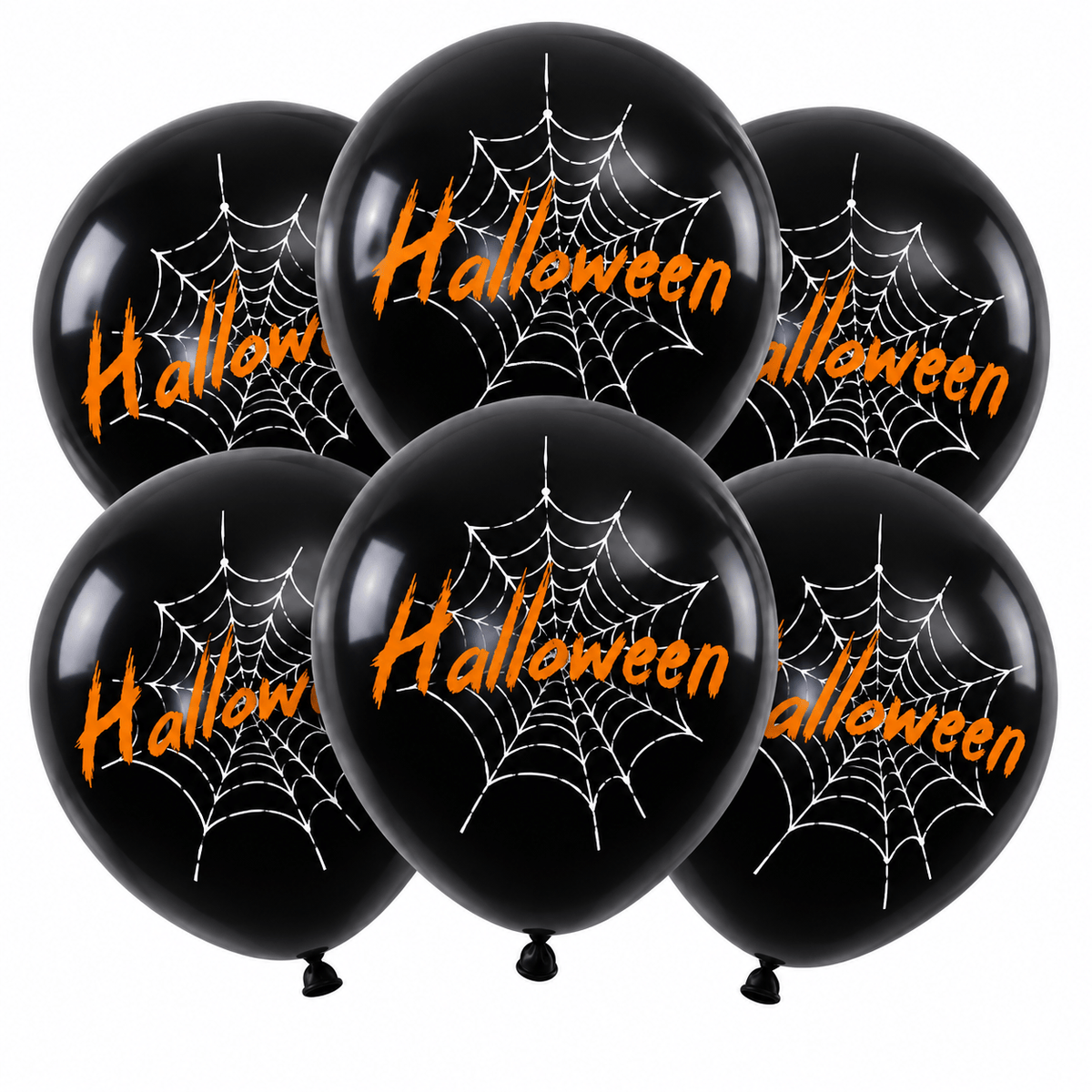 Alpha 55 Set de 6 Ballons Latex Halloween Noirs