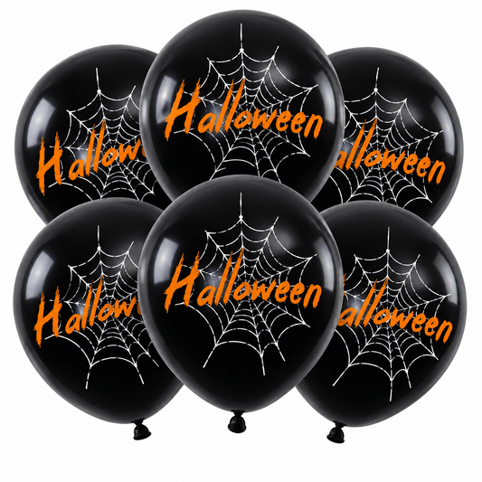 Alpha 55 Set de 6 Ballons Latex Halloween Noirs