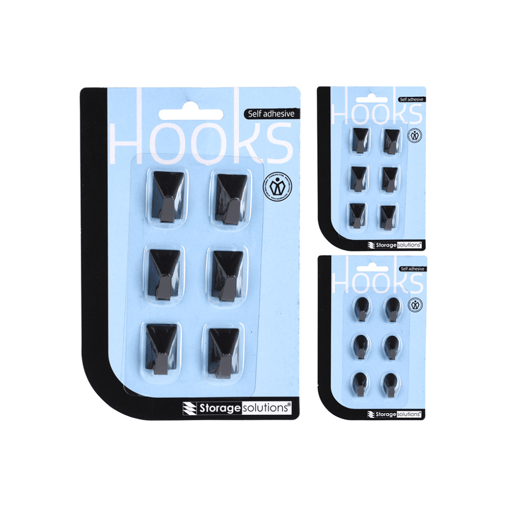 Alpha 55 Set de 6 crochets adhésifs en inox résistants