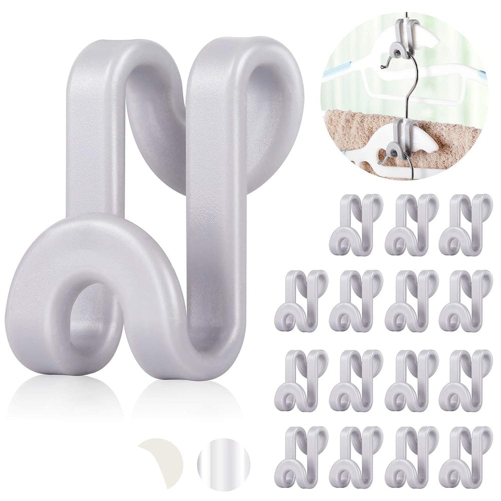 Alpha 55 Set de 6 crochets extension cintre en plastique blanc