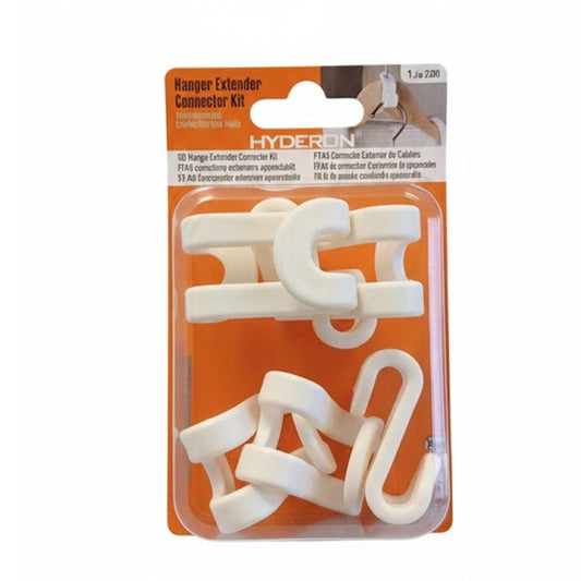 Alpha 55 Set de 6 crochets extension cintre en plastique blanc
