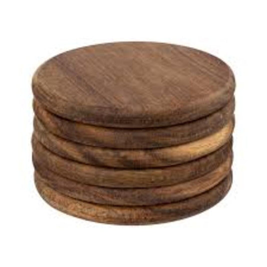 Alpha 55 Set de 6 dessous de verre en acacia – Naturel & chic