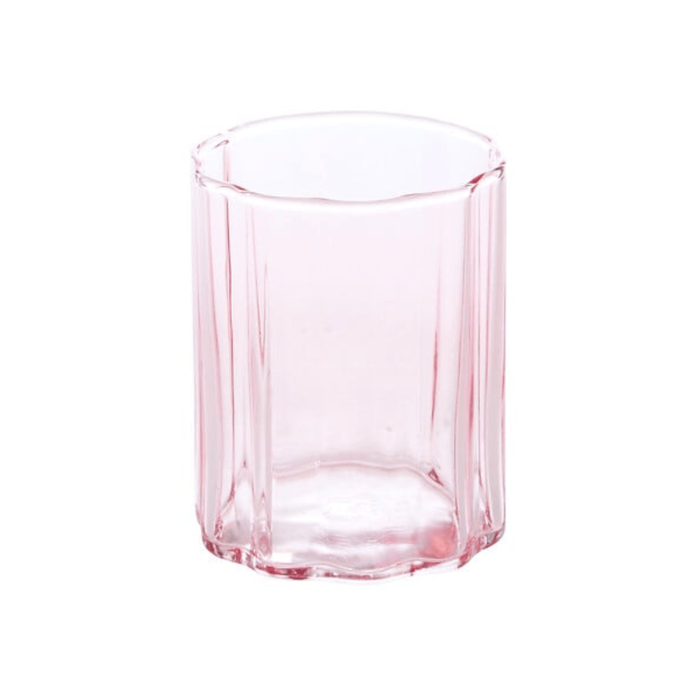 Alpha 55 Set de 6 Gobelets Bas Fleur de Rose en Verre Rose