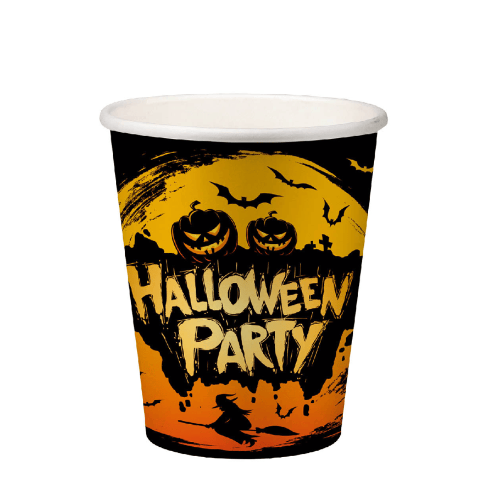 Alpha 55 Set de 6 Gobelets Jetables Citrouille Halloween