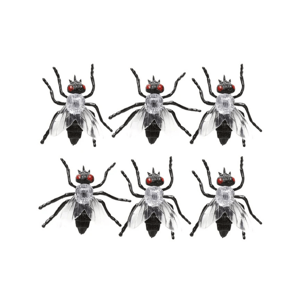 Alpha 55 Set de 6 Mouches 5,5 cm – Décoration Halloween