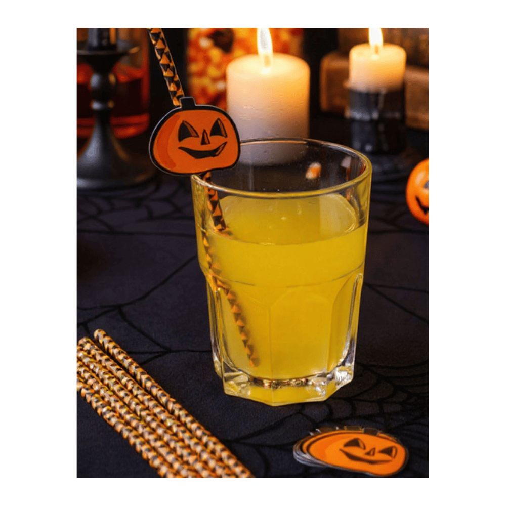 Alpha 55 Set de 6 Pailles Citrouille Halloween