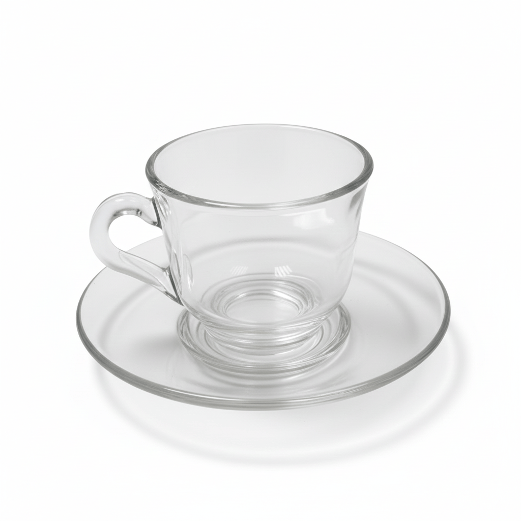 Alpha 55 Set de 6 tasses à café en verre lisse élégant