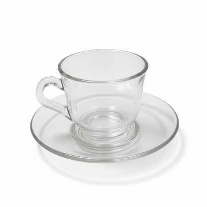 Alpha 55 Set de 6 tasses à café en verre lisse élégant