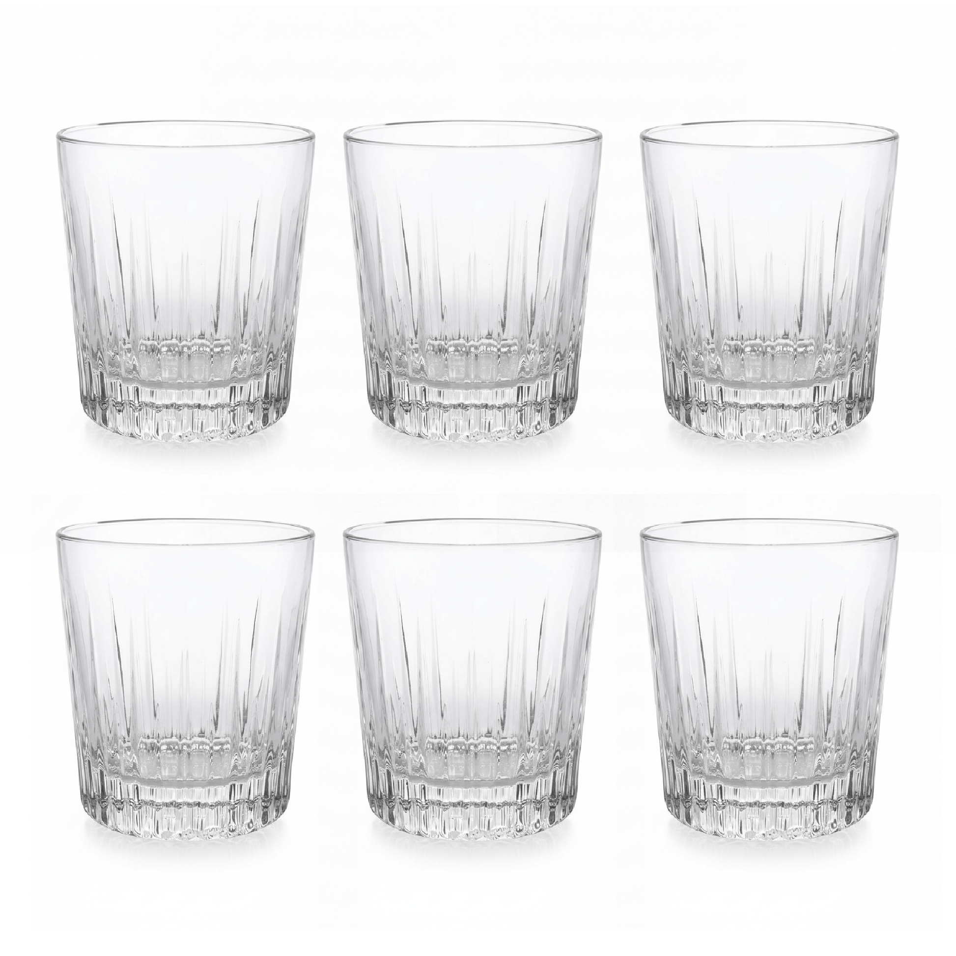 Alpha 55 Set de 6 Verres à Eau Forme Basse – Modèle Rayé