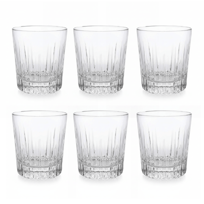 Alpha 55 Set de 6 Verres à Eau Forme Basse – Modèle Rayé