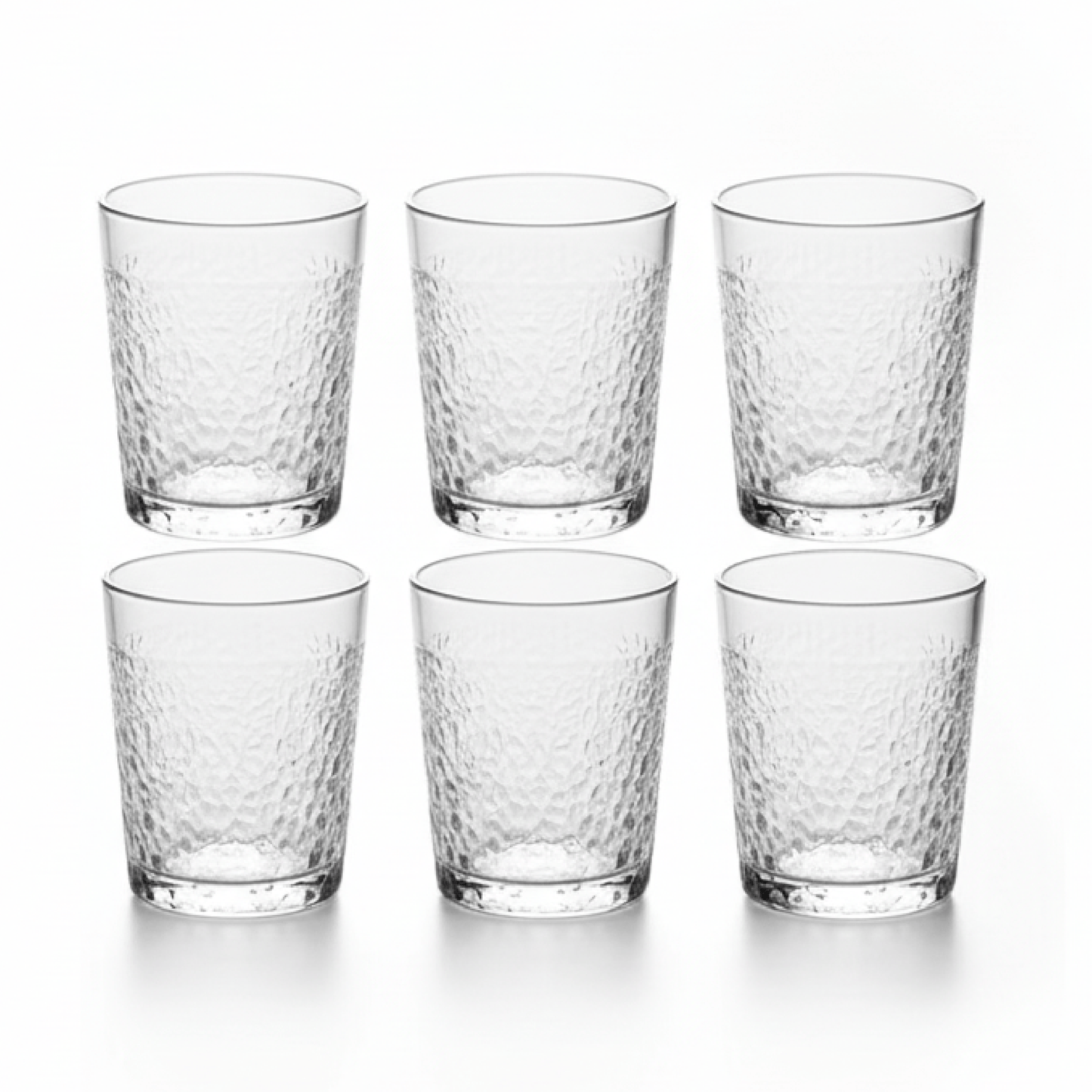 Alpha 55 Set de 6 Verres à Eau Forme Basse – Motif Craquelé