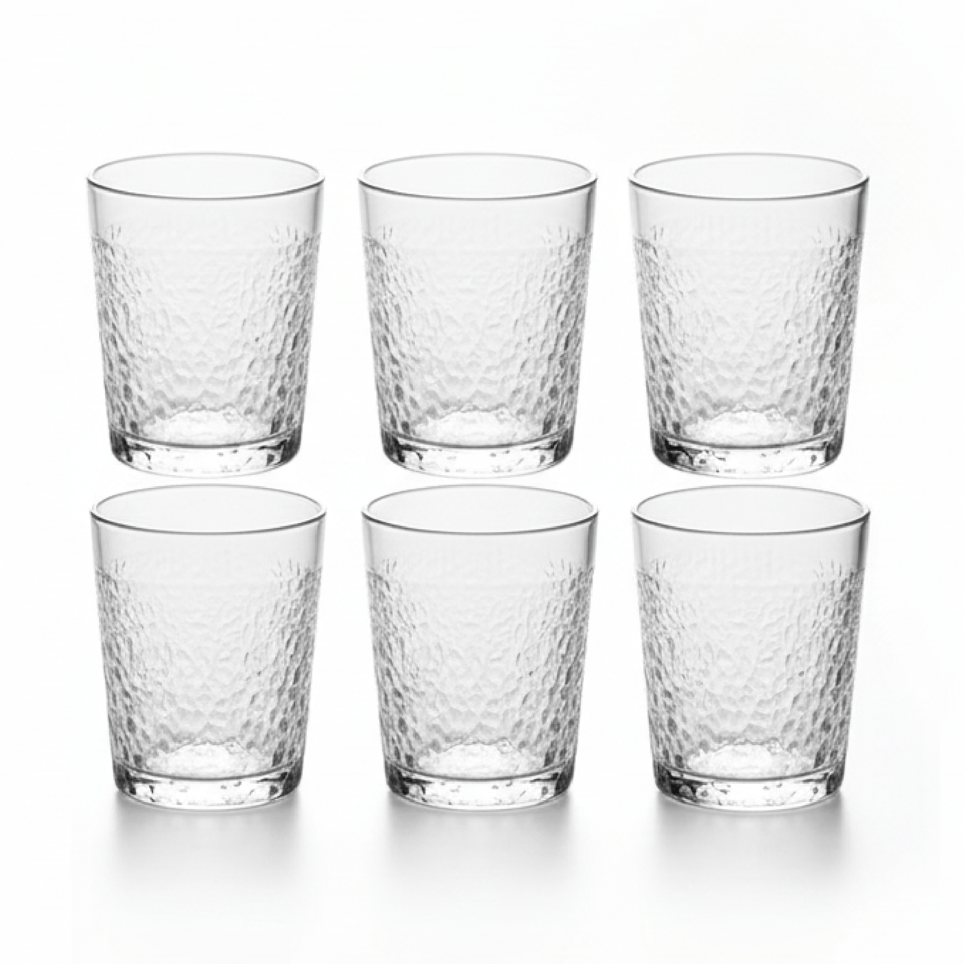 Alpha 55 Set de 6 Verres à Eau Forme Basse – Motif Craquelé
