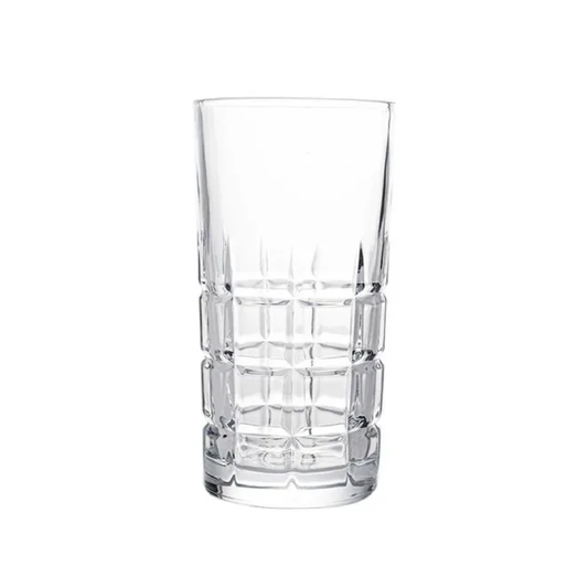 Alpha 55 Set de 6 Verres à Eau Forme Haute – Motif Quadrillé