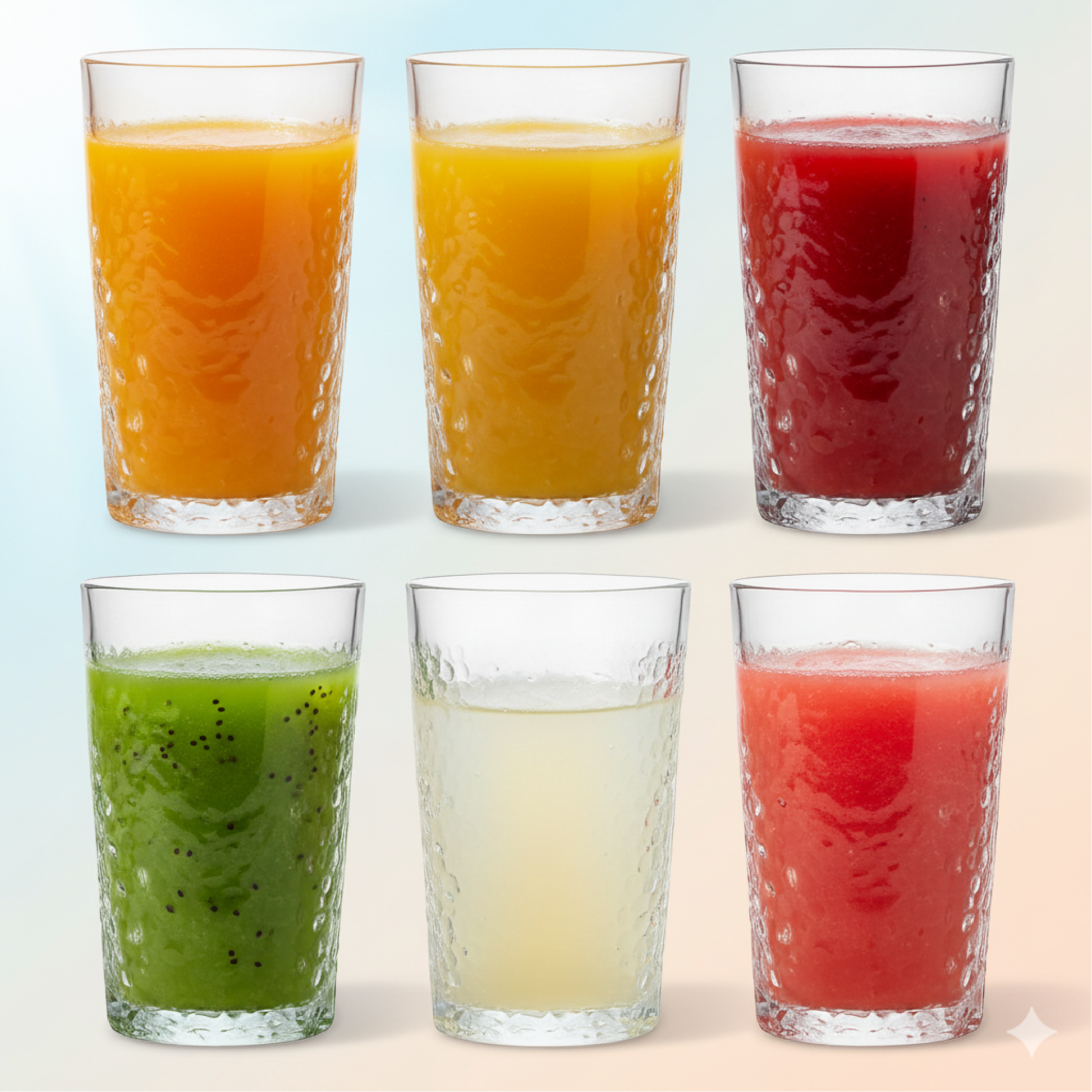 Alpha 55 Set de 6 Verres Forme Haute – Craquelé Élégant