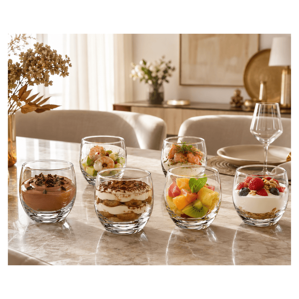 Alpha 55 Set de 6 verrines arrondies Bistrot 13 cl – Élégantes