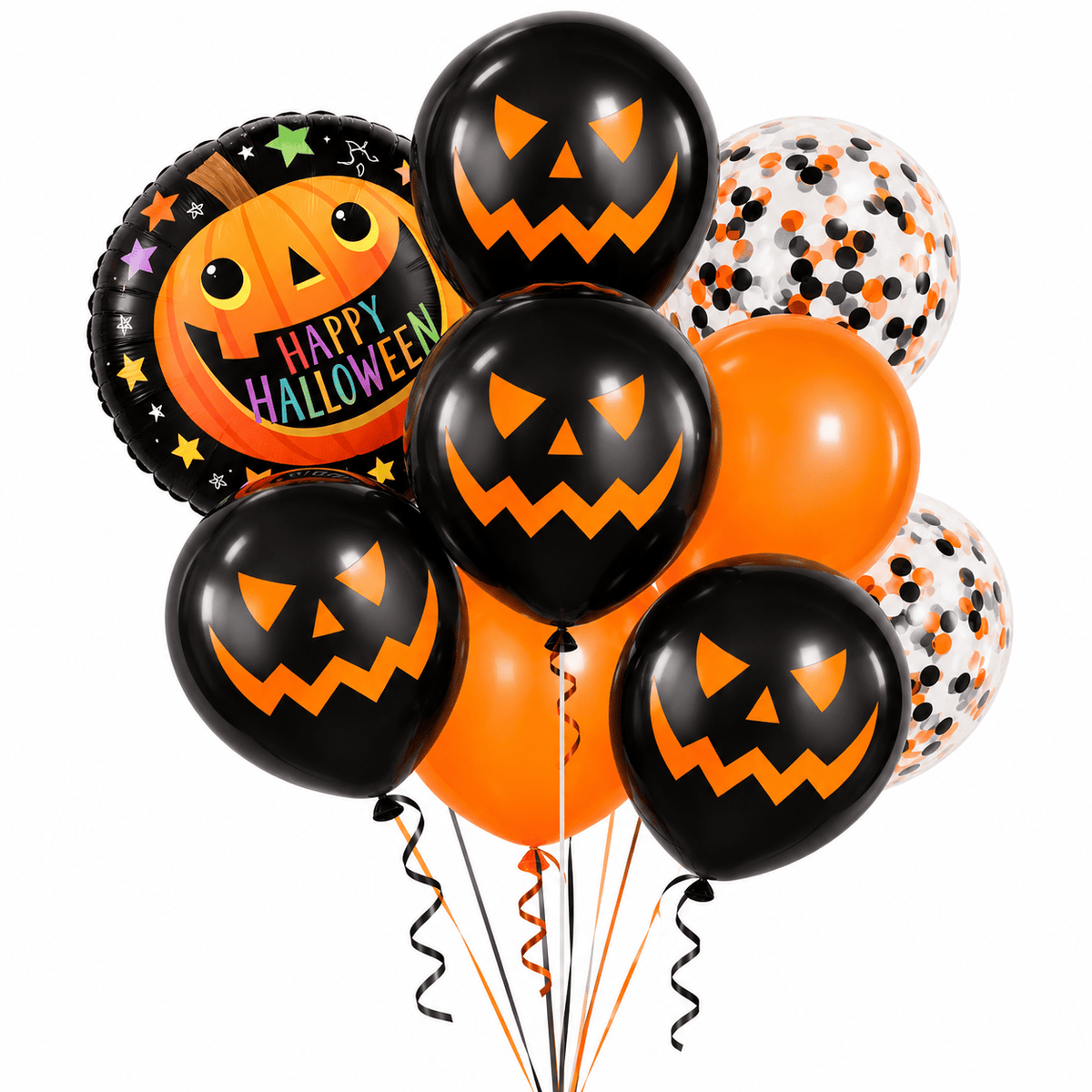 Alpha 55 Set de 9 Ballons Latex Citrouilles – Halloween