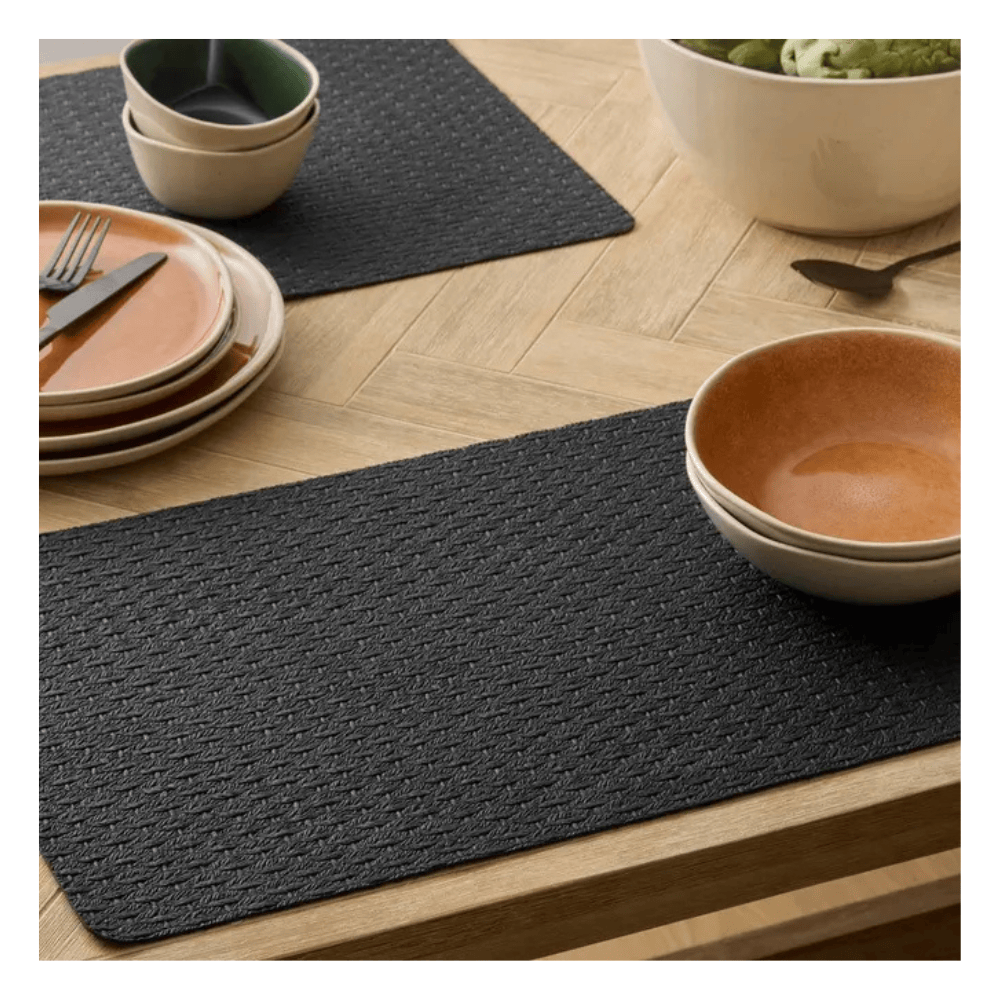 Alpha 55 Set de Table Ely Noir Élégant et Moderne