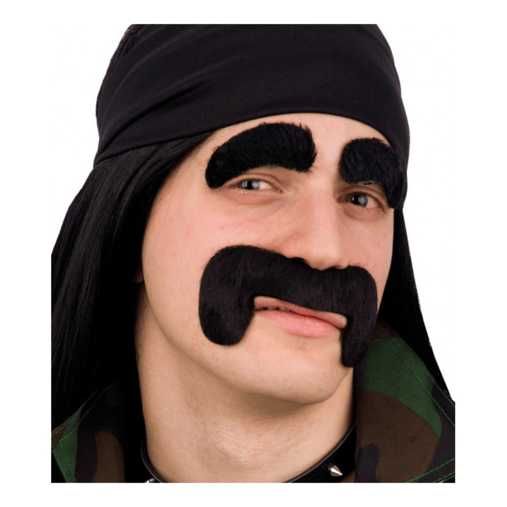 Alpha 55 Set Moustache & Sourcils Gringo 3 Pièces – Noir