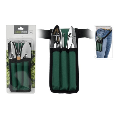 Alpha 55 Set outils jardin 3 pièces avec étui vert