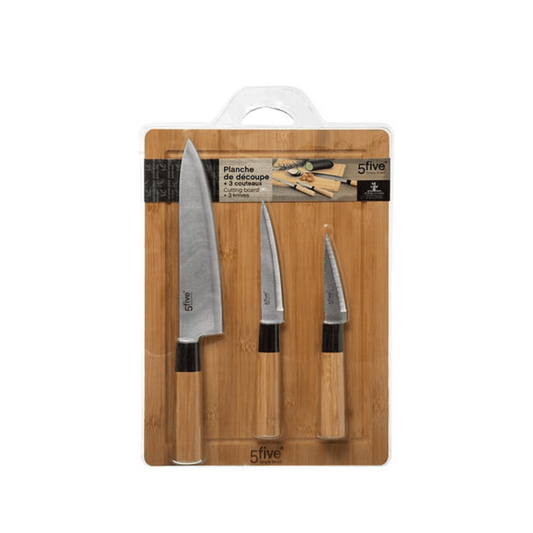 Alpha 55 Set planche à découper + 3 couteaux Blackbamboo