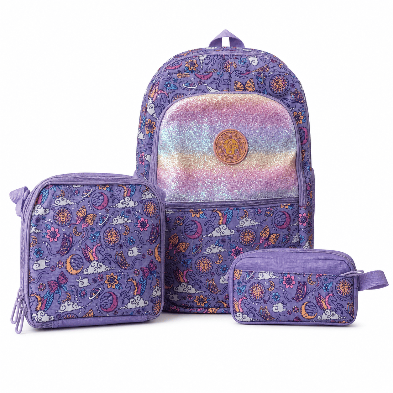 Alpha 55 Set Trio Sac à Dos 16" Licorne Mauve