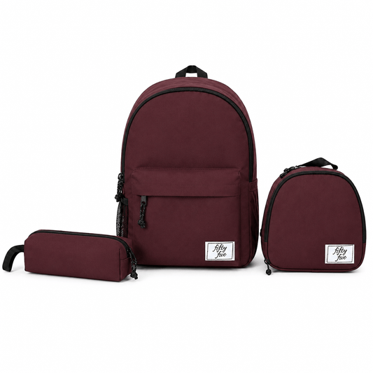 Alpha 55 Set Trio Sac à Dos Borné Uni Bordeaux