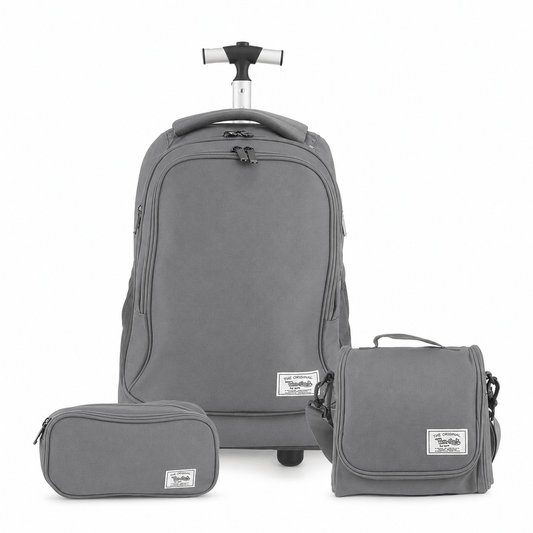 Alpha 55 Set Trio Trolley Teenpack 18" Grandes Roues Gris