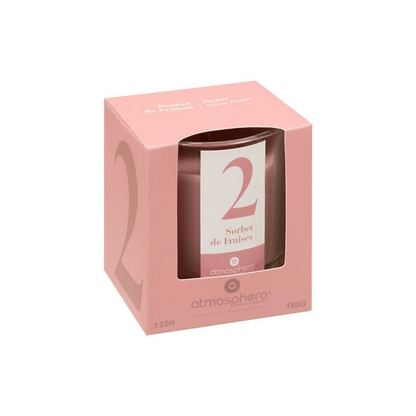 Alpha 55 Sorbet De Fraises Bougie Parfumée Numia 180 g avec Cloche en Verre
