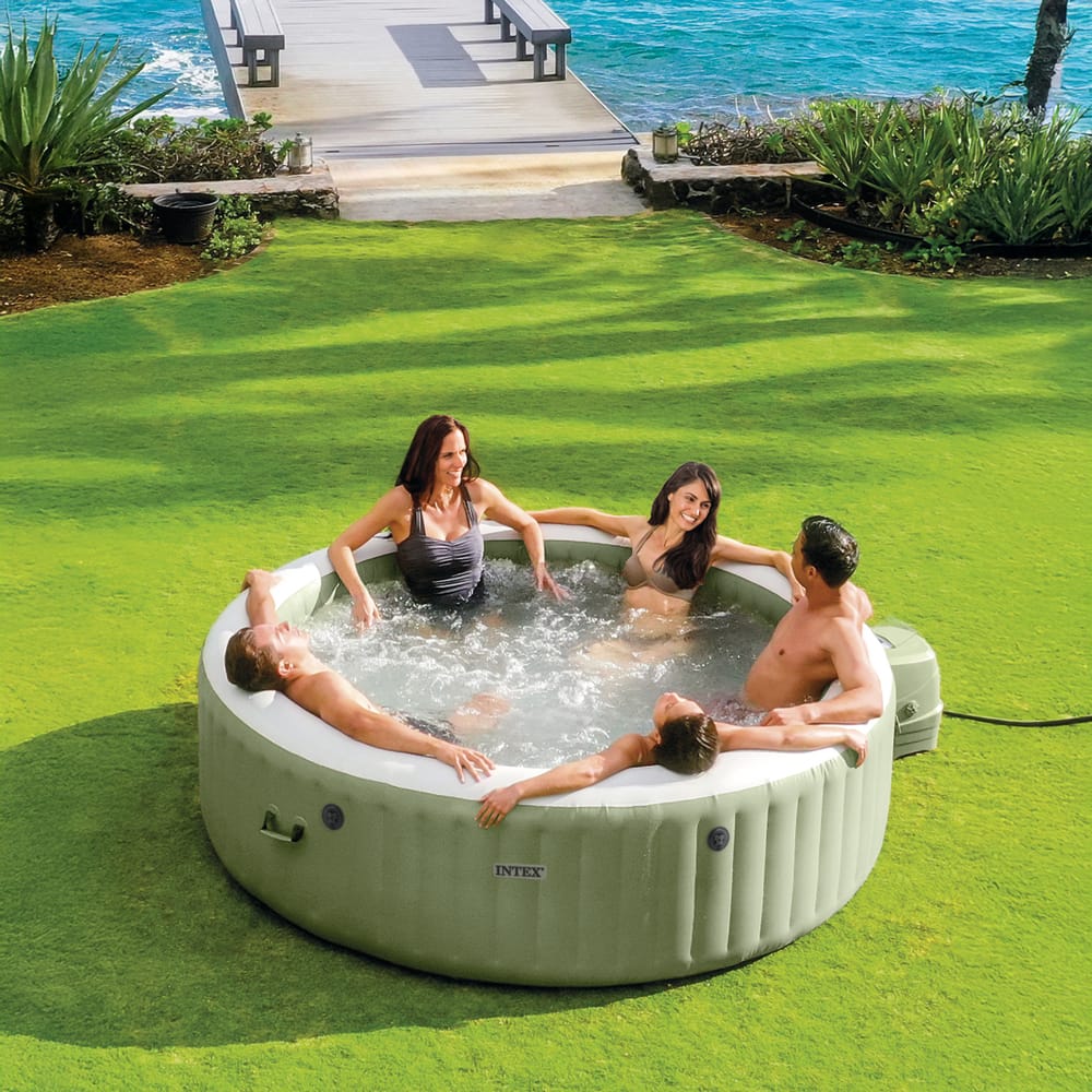 Alpha 55 Spa gonflable Spa gonflable à bulles 8 places Vert olive